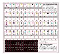 Adesivi colorati per tastiera con note per 88/61/54/49/37 tasti, in PVC trasparente, aiuto per l'apprendimento musicale per principianti