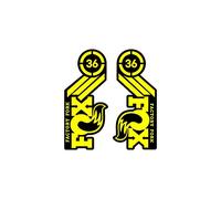 Adesivi compatibili con forcella bici Fox factory 36 2015 27,5" (Giallo)