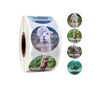 Adesivi con animali dei cartoni animati, divertenti adesivi per meme, motivo a pois | carattere animale colorato divertente design da collezione, gioia di imparare il successo con ricompensa degli