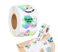 Adesivi con creature marine, rotolo di etichette di ringraziamento, 500 pezzi, adatte per bottiglie d'acqua, tazze, laptop, smartphone, computer, skateboard, bagagli, scrapbooking