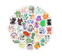 Adesivi con Draghi Carini per Bottiglie d'Acqua e Laptop - Favors e Decorazioni a Tema Fantasy - Cute Dragon Stickers