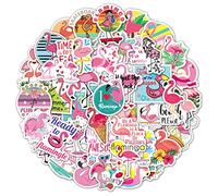 Adesivi con fenicottero, graziosi kawaii, impermeabili, in vinile per laptop, bottiglia d'acqua, skateboard, auto, moto, chitarra, PS4, bagagli, valigia, scrapbook Phone Pad [50 pezzi]