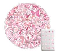 Adesivi con fiocco rosa | 100 adesivi per snowboard e diari impermeabili - Decorazioni per snowboard per bambine e donne