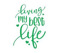 Adesivi con incisione Citazioni ispiratrici per vivere al meglio la mia vita 34x46.4cm Selezione multicolore Verde