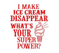 Adesivi con incisione faccio sparire il gelato qual è il tuo superpotere? 54.6x63.4cm Rimovibile senza lasciare residui di colla Rosso