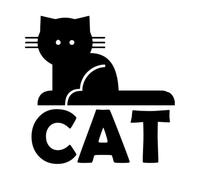 Adesivi con incisione Gatto Animale domestico Parola Animale 36x36.4cm Dotato di kit di pellicola di trasferimento Nero