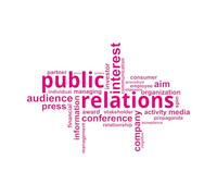 Adesivi con incisione Nuvola di parole sulle relazioni pubbliche 48x71.2cm Dotato di kit di pellicola di trasferimento Rosa Rossa