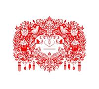 Adesivi con incisione una storia d'amore raccontata attraverso l'arte delle silhouette 60.8x80.2cm Non danneggia la superficie della parete Rosso