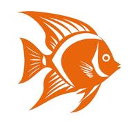 Adesivi con incisioni di pregio Il logo del pesce angelo è il simbolo della grazia artistica che incontra la bellezza del pesce angelo 67.2x68.3cm Dotato di kit di pellicola di trasferimento Arancia