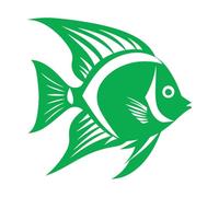 Adesivi con incisioni di pregio Il logo del pesce angelo è il simbolo della grazia artistica che incontra la bellezza del pesce angelo 54.6x55.5cm Selezione multicolore Verde