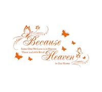 Adesivi con incisioni di pregio Paradiso Casa Casa Fiore Amore Farfalla 54x98cm Autoadesivo Arancia