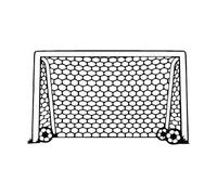 Adesivi con incisioni di pregio Ragazzi e ragazze giocano a calcio nella rete del campo da calcio 45x77.3cm Pittura murale artistica Nero