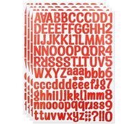 Adesivi con numeri a lettera da 2,5 cm, 504 pezzi, piccoli adesivi in vinile per cassette postali, cartelli, biglietti d'invito, album di ritagli, 4 fogli, rosso