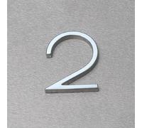 Adesivi con numeri civici auto-adesivi in acciaio inox moderno da 2/2,36/2,76 pollici, numero di porta argento, per esterni, appartamento, decorazione da parete, giardino, casella postale(2,2In)