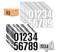 Adesivi con numeri grandi, 16 pezzi, con numeri civici, resistenti alle intemperie, 10 cm, adesivi per cassette delle lettere, colore nero, bianco per marcatura