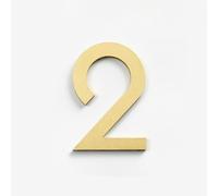 Adesivi con Numeri per Casa Autoadesivi da 2,36 Pollici, Numero di Porta in Metallo Moderno in Ottone, Insegna Indirizzo Dorato per Cassetta Postale, per Appartamento, Camera, Hotel(2)