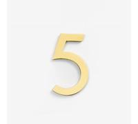 Adesivi con Numeri per Casa Autoadesivi da 2,36 Pollici, Numero di Porta in Metallo Moderno in Ottone, Insegna Indirizzo Dorato per Cassetta Postale, per Appartamento, Camera, Hotel(5)