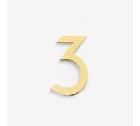 Adesivi con Numeri per Casa Autoadesivi da 2,36 Pollici, Numero di Porta in Metallo Moderno in Ottone, Insegna Indirizzo Dorato per Cassetta Postale, per Appartamento, Camera, Hotel(3)