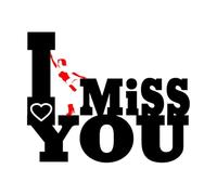 Adesivi con scritte mi manchi 65.6x81.4cm È possibile modificare e aggiungere informazioni Nero