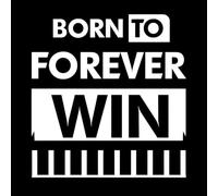 Adesivi con scritte nato per vincere per sempre motivazionale ispiratore moderno cool tipografia 42x44.4cm Autoadesivo Bianco