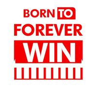 Adesivi con scritte nato per vincere per sempre motivazionale ispiratore moderno cool tipografia 54.6x57.7cm Personalizzazione personalizzata Rosso