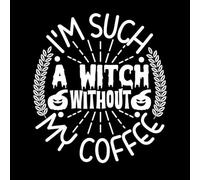 Adesivi con scritte sono una strega senza il mio design di Halloween a base di caffè 42x47.2cm Abbellimento murale Bianco