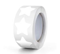 Adesivi con stelle bianche, rotolo da 2,5 cm. Piccoli adesivi autoadesivi a forma di stella, adesivi a stella natalizi, adesivi premio, decorazione per bambini, insegnanti, affari, 500 pezzi