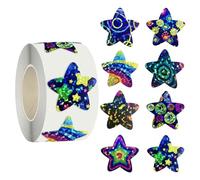 Adesivi con stelle glitterate, adesivi con stelle per bambini | Rotolo di adesivi autoadesivi per bambini riutilizzabili da 500 pezzi - Adesivi impermeabili per grafici comportamentali, pianificatore