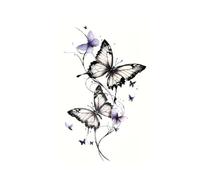 Adesivi Corpo 1 Adesivo Per Tatuaggio Temporaneo Alla Moda Con Design A Farfalla, Impermeabile E Di Lunga Durata