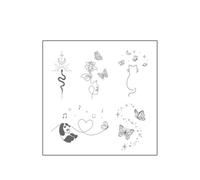 Adesivi Corpo Decorazione Del Polso Impermeabile Della Linea Del Gatto, Semplice Farfalla, Stella, Luna, Tatuaggio Temporaneo