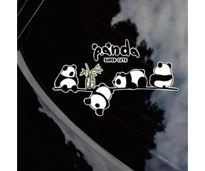 Adesivi creativi per auto con panda e bambù in stile cartone animato, adesivi decorativi creativi universali per modelli di auto, adesivi decorativi impermeabili autoadesivi per tappo del serbatoio de