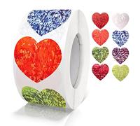 Adesivi Cuore 8 Colori Autoadesivi A Forma Di Cuore - Etichette Rotolo 38 Mm Piccolo Codice Colore - Amore Adesivi Per Matrimoni Scrapbooking Regali Decorazione 500 Pezzi