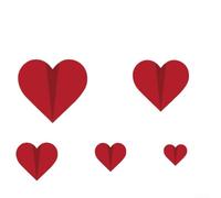 Adesivi da parete 3D a forma di cuore per San Valentino, decorazione per feste di nozze, realizzati in materiale PET impermeabile (C)