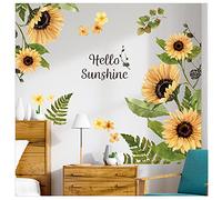 Adesivi da parete 3D a forma di girasole, adesivi da parete con fiori gialli, carta da parati autoadesiva, decorazione da parete fai da te per bagno, camera da letto, asilo nido, porta doccia camper,
