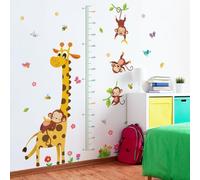 Adesivi da parete a forma di animali dei cartoni animati, autoadesivi in PVC per la stanza dei bambini, decorazione moderna impermeabile, giallo, 110 x 120 cm, 6 fogli