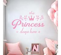 Adesivi da parete a forma di corona rosa, adesivi da parete per camera da letto, decorazione da parete per camera da letto delle ragazze, decorazione per cameretta dei bambini