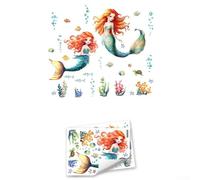 Adesivi da parete a forma di sirena che si illuminano al buio, decorazione trasformativa per la camera da letto per l'immaginazione