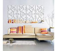 Adesivi da parete a specchio 3D, 4 pezzi in cristallo acrilico, autoadesivi, rimovibili in plastica, decorazione fai da te, per soggiorno, camera da letto, scale, Fiore., 8PCS