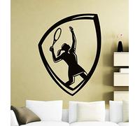Adesivi da Parete Adesivi Murali Stencil per la decorazione del logo del tennis in vinile per le pareti Adesivi sportivi per ragazze ripetibili alla moda 76x97cm