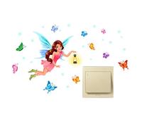 Adesivi da parete | Casa dei funghi adesivi di bellezza - Fata Fungo Castello Decalcomanie Luce morbida Carino Decorazione per porte Ragazze Camera da letto