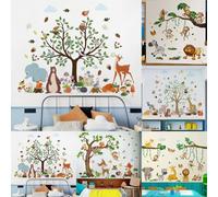 Adesivi da parete con animali della giungla, decorazione divertente per camera da letto dei ragazzi e stanze dei giochi (D)