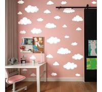 Adesivi da parete con nuvole ad acquerello, adesivi da parete con nuvole bohémien, per la decorazione della stanza dei bambini o delle ragazze, adesivi da parete rimovibili a forma di nuvola,