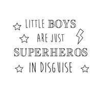 Adesivi da parete con parole e stelle per la cameretta dei bambini, i bambini sono supereroi travestiti, adesivi da parete con fulmine per la camera da letto-L-58x81cm-Black