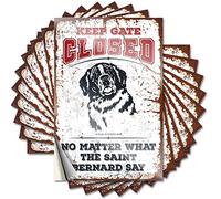 Adesivi da parete divertenti per auto, con rivestimento impermeabile "Keep Gate Closed No Matter What The Saint Bernard Say Adult Funny & New Driver" (12 x 18 cm, 2 pezzi)