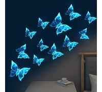 Adesivi da Parete Farfalle 12pcs, Glow in the Dark Adesivi Murali Farfalle Autoadesivo Farfalla Decorativo Adesivo per Wall Camera da Letto Soggiorno