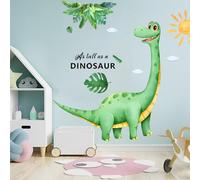 Adesivi Da Parete Grande Dinosauro Sole Foglia Verde Adesivi Parete Bambini Decorazione Murale Asilo Nido Camerette Bambini Camera da Letto (Alto come un Dinosauro)