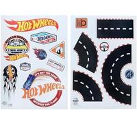 Adesivi da Parete Hot Wheels Personalizzati per Bambini Decorazioni Ufficiali per Sala Giochi, Include Strade, Auto, Bandiere, Lettere & Segnaletica