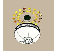 Adesivi da parete in acrilico 3D con piccoli fiori, motivo a specchio europeo 3D per lampada da soffitto e specchio (oro)