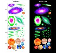 Adesivi da parete in vinile impermeabili stelle luminose e design nebulosa unive