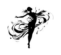 Adesivi da parete in vinile Spirali Celesti Simbolo Danza del Balletto Beata 36x39.6cm Rimovibile senza lasciare colla Nero